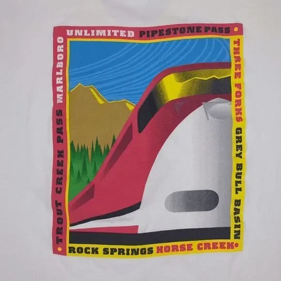 Vintage 90s Fruit of the Loom Men's XL Marlboro Unlimited Pipestone Pass T-Shirt - Picture 4 of 9